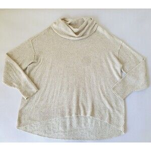 American Eagle Sweater Women S Cream Cowl Neck High Low Soft Coquette Minimalist